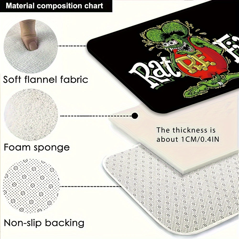 Kulgu bilan to'la Rat Fink kirish mato, sirpanishga qarshi, namlikka chidamli flanel, Rojdestvo dizayni
