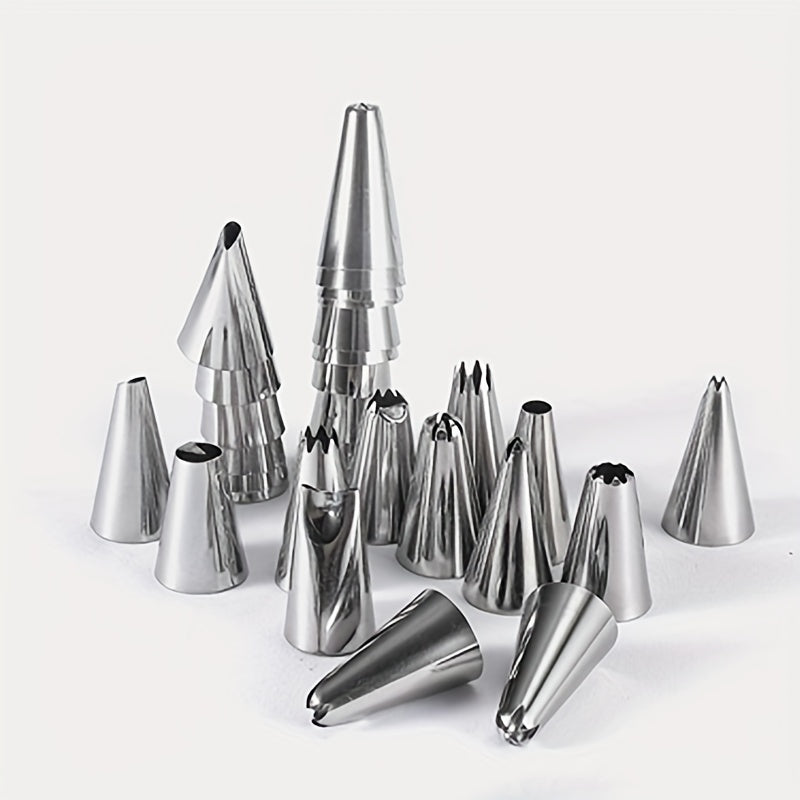 Pirojnoe bezak qilish to'plami, 50 ta zanglamaydigan po'lat quvur tishlari va ulashlar bilan, keks va pechenelar uchun