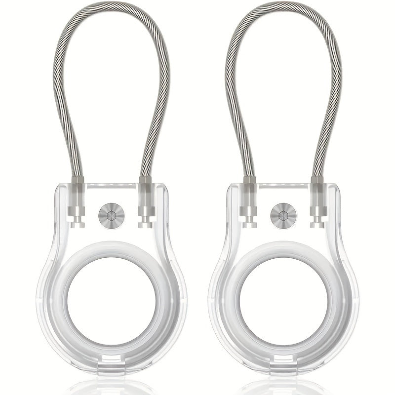 Durable Hard Plastic AirTag Keychain Holder with Lock Case for Luggage