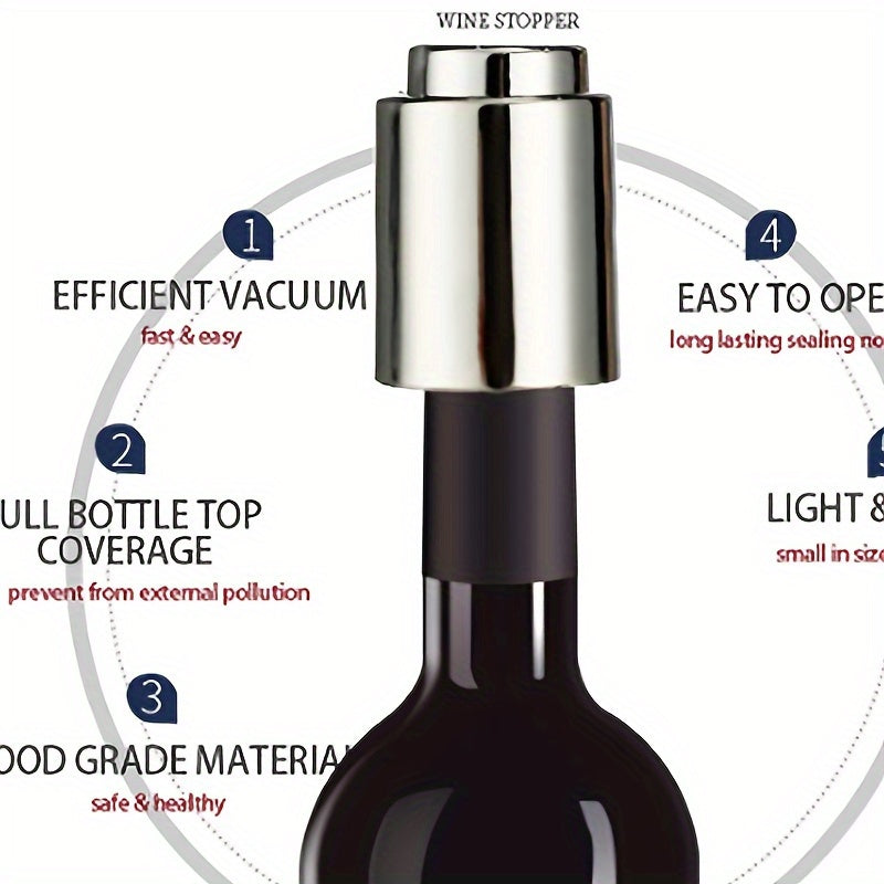 Temir bo'lmagan po'latdan yasalgan vino va boshqa ichimliklar uchun vakuum to'siq - Barlar, restoranlar va uylar uchun ideal
