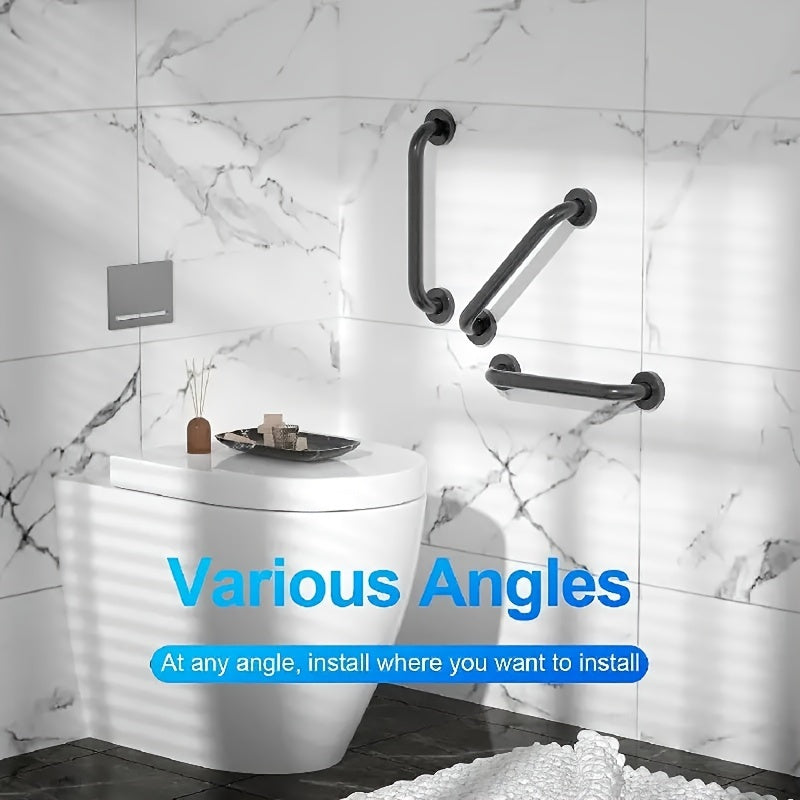 Стальная ручка для ванной комнаты с противоскользящим покрытием, черная, для безопасности и поддержки пожилых людей