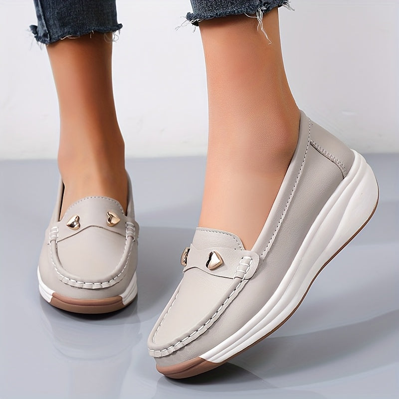 Women's Black Loafers with White Sole Slip-On Flats Casual All-Season
