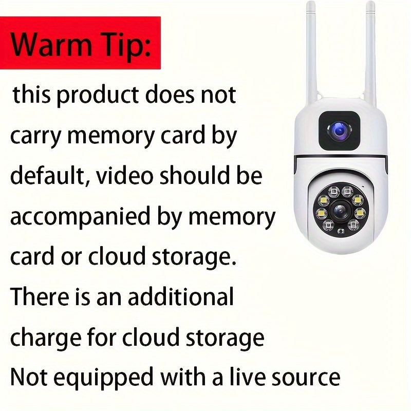 Cámara de seguridad con visión nocturna a color completo, seguimiento de movimiento, audio bidireccional, WIFI