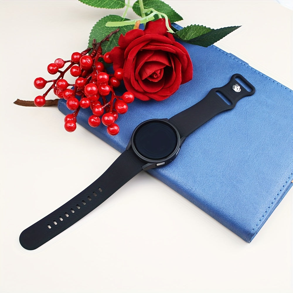 Waterproof Silicone Watch Band and Case Protector for Samsung Galaxy Watch 7/6/5/4 40mm 44mm Butterfly Design