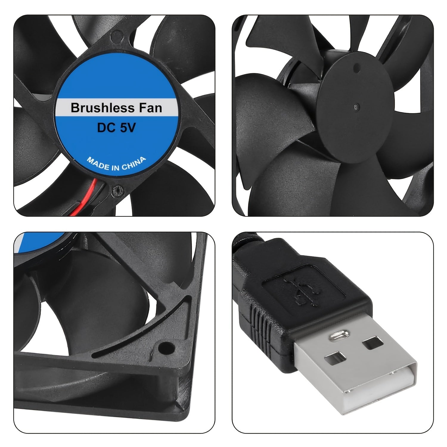 120mm USB Brushless Cooling Fan for 3D Printer PC Computer Case 7 Blades