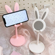 Adjustable Height Mobile Phone Holder with Rabbit Design for Live Streaming