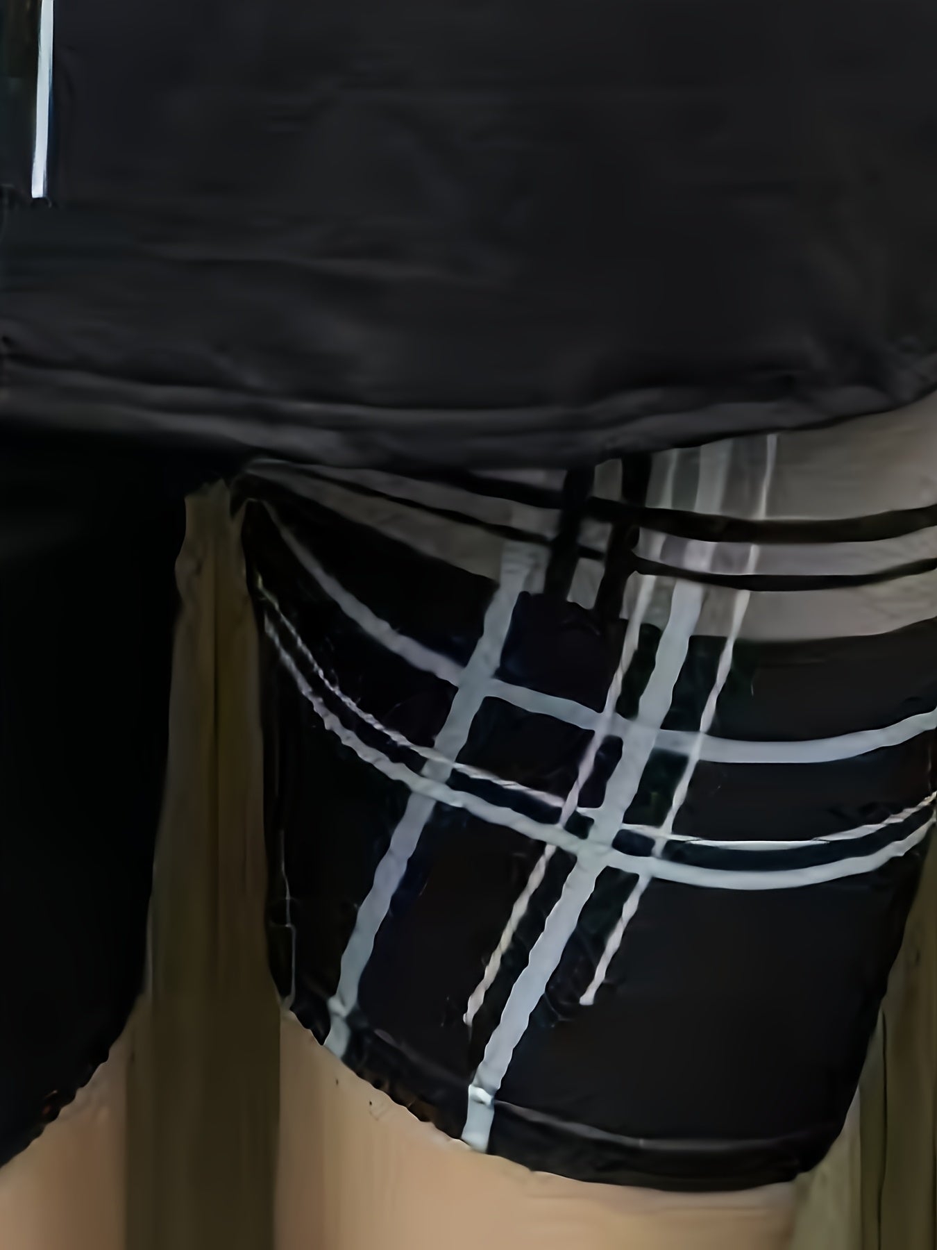 Plus Size Geometric Print Sports Outfit Cropped Top High-Waisted Shorts