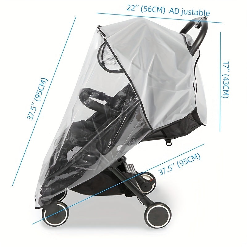 Stroller Rain Cover Waterproof Windproof Insect-Proof Winter Protection