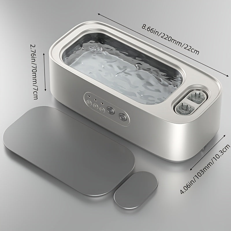 Portable Deep Cleaning Device with Rechargeable Battery and High Frequency Vibration for Glasses Jewelry Watches and Dentures
