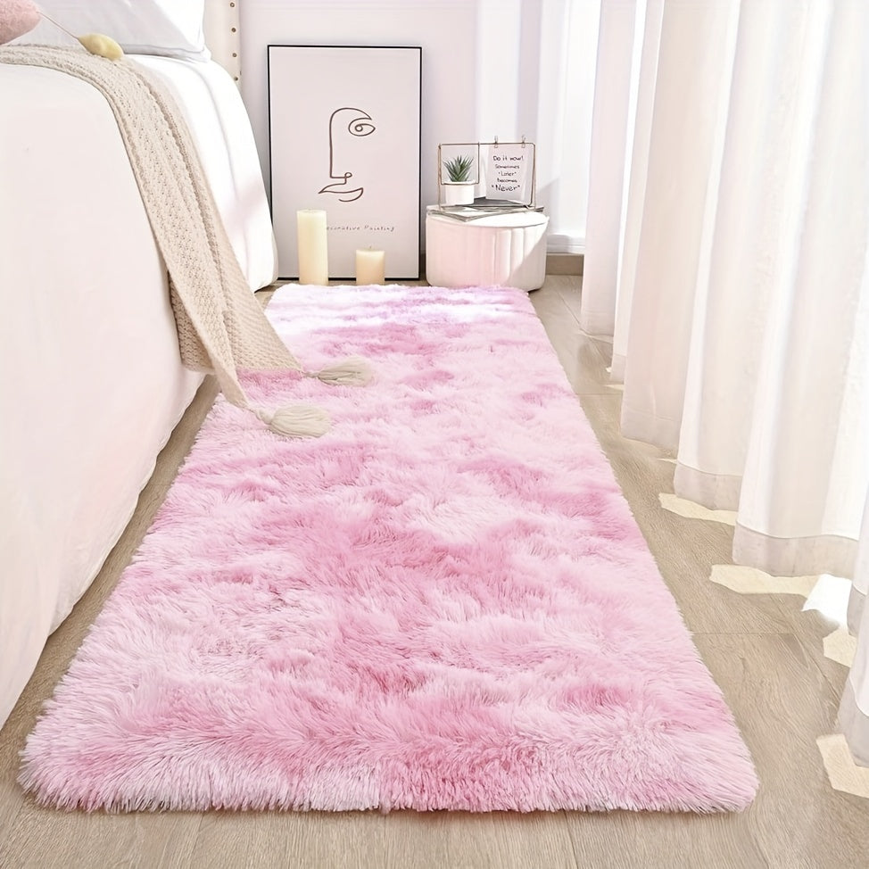 Tie-Dye Plush Area Rug for Living Room and Bedroom, Soft Polyester, Multiple Sizes