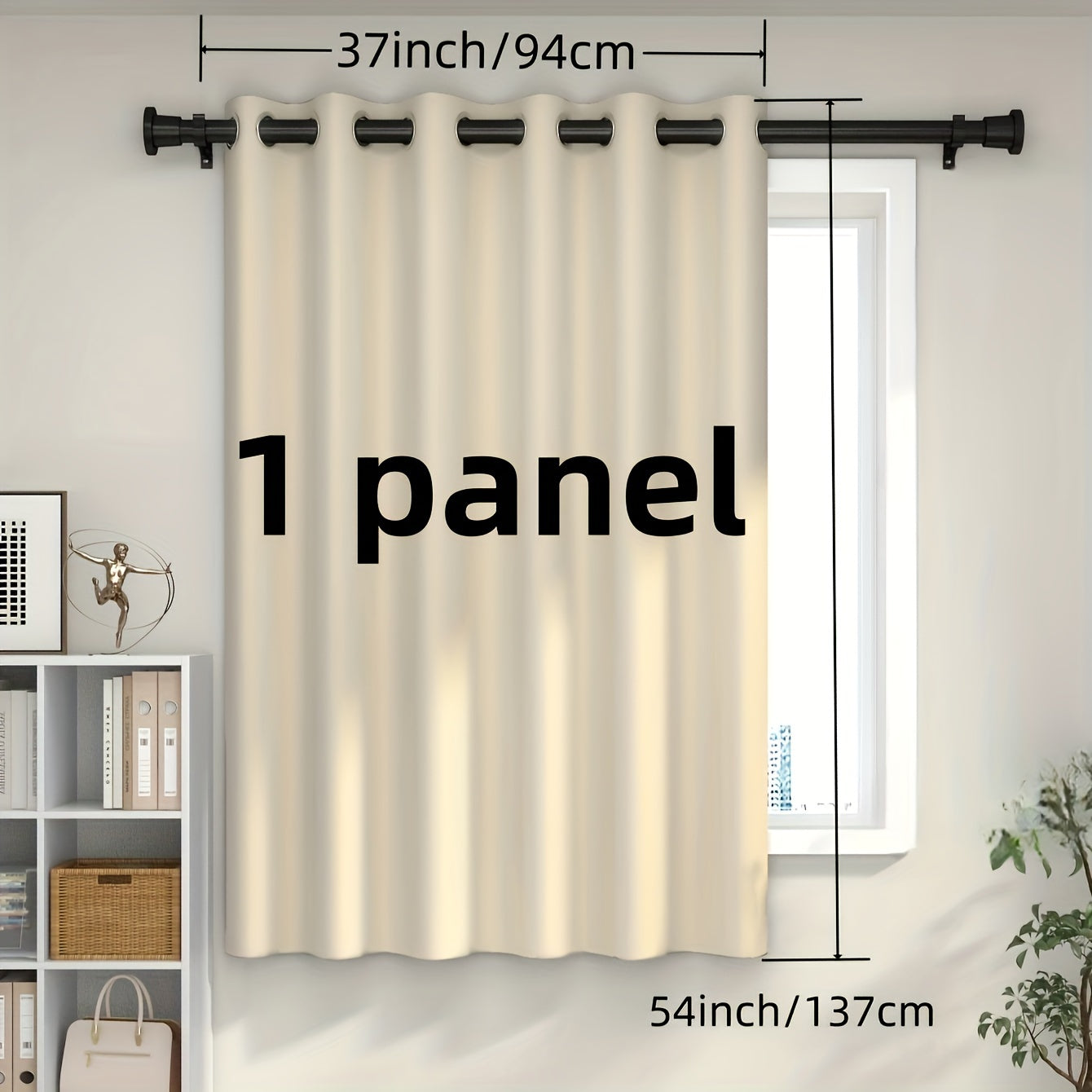 Beige Blackout Curtain with Insulation Lining Grommet Top for Living Room Bedroom