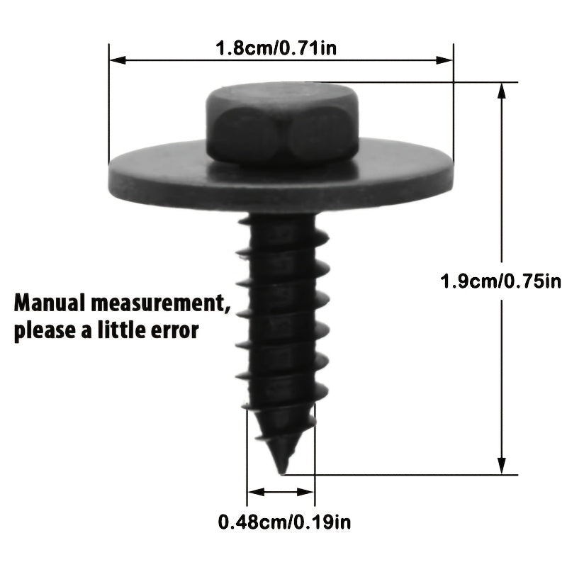 10/20/30pcs Metal Engine Guard Plate Screw for Bumper Nut Washers Clips