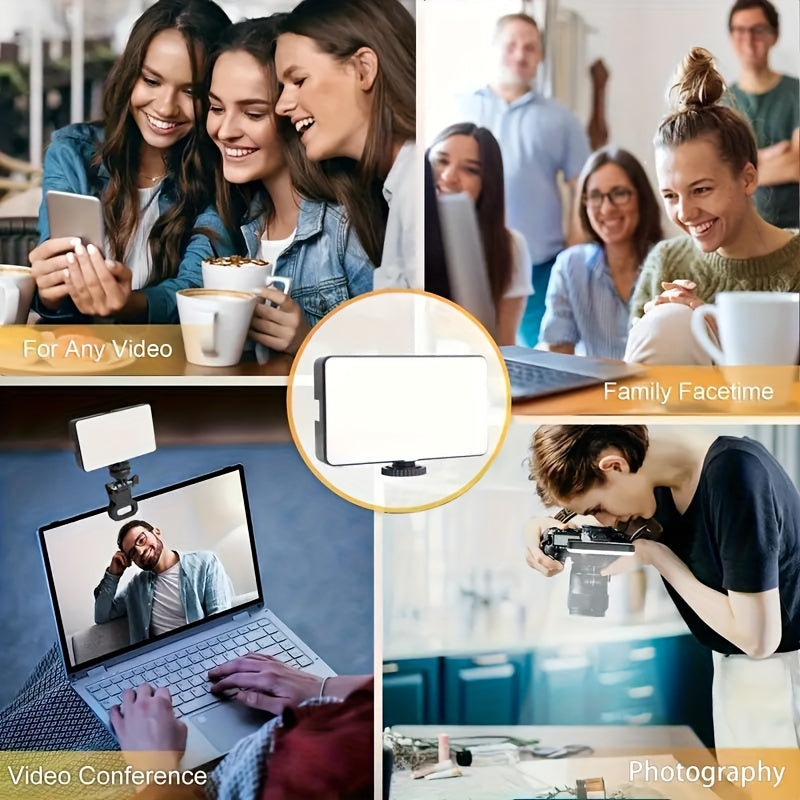 140 LED Selfie Ring Light with 3 Adjustable RGB Modes Rechargeable USB Black