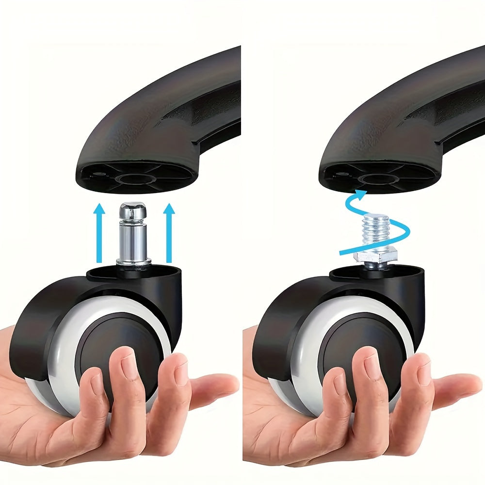 2 yoki 4 dona qora naylon ofis va o'yin kreslolarining oyoq rulolari, qulflash tormoz bilan