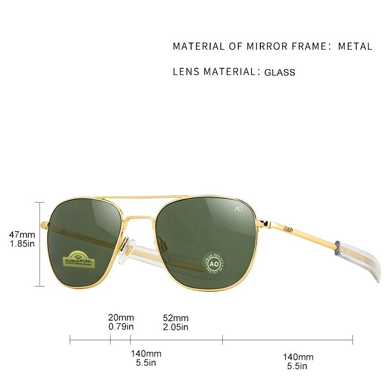 Erkaklar va ayollar uchun uniseks moda ko‘zoynaklar, bardoshli temperli shisha linzalar, temir alloy ramka, ochiq havoda faoliyat uchun