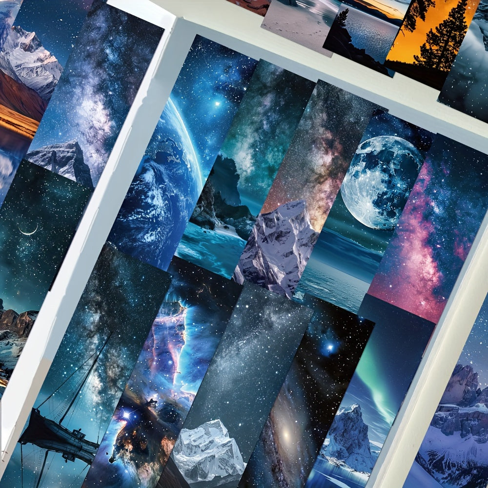 30 Pack Starry Sky Bookmarks Multi Color Paper Decorative Reading Labels