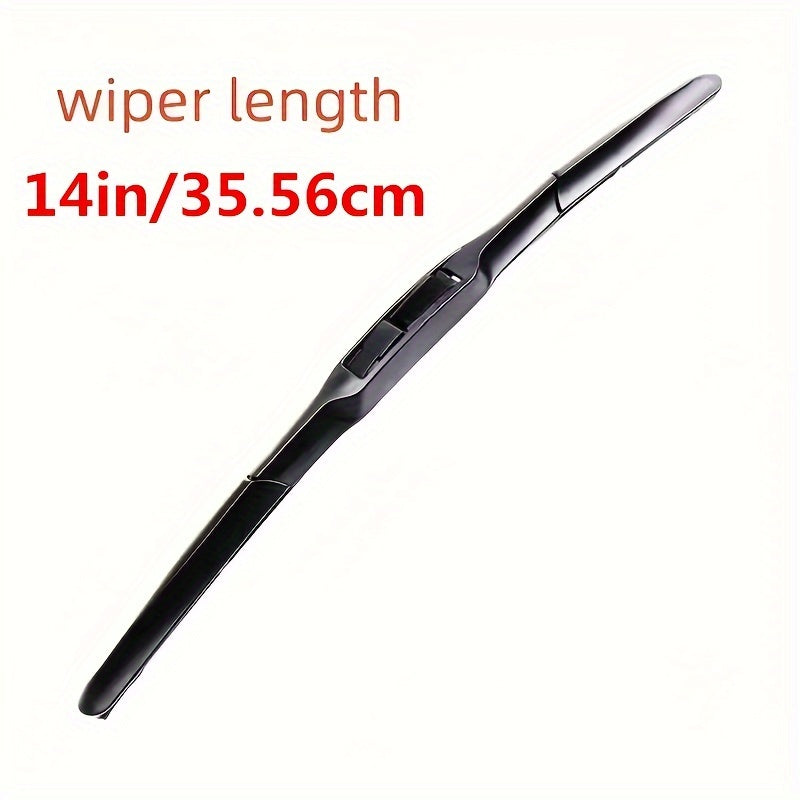 Universal Fit 14in Natural Rubber 3-Section Wiper Blades for All Weather