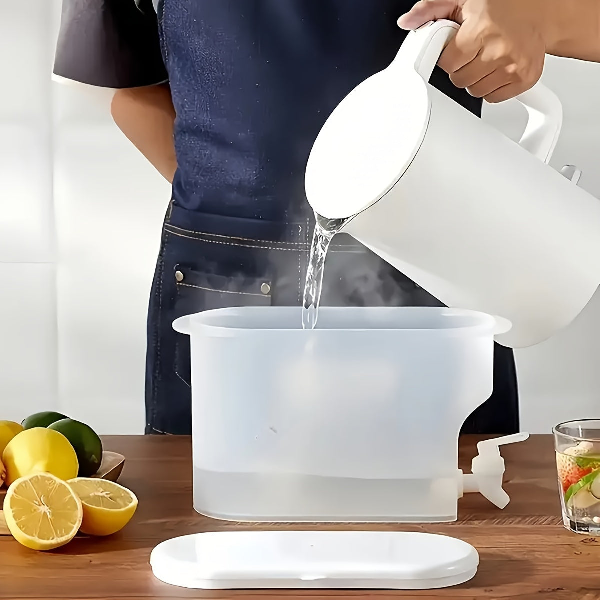 Plastic Water Cooler with Spigot 3500ml Capacity Horizontal Design Refrigerator-Friendly