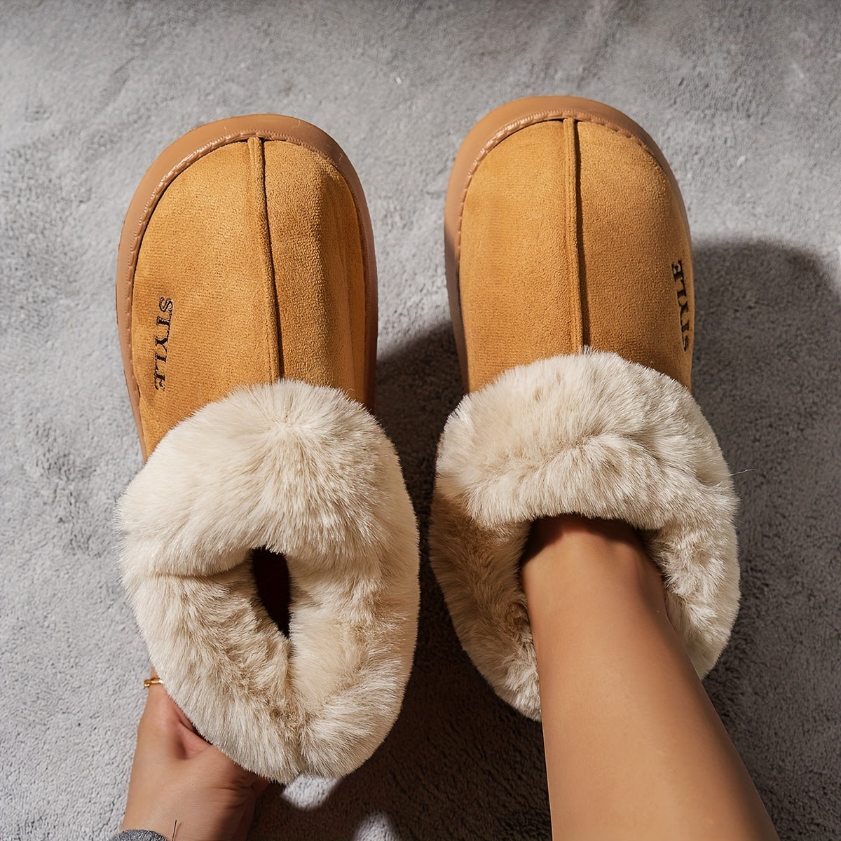 Women's Winter Velvet Fluffy Warm Indoor Non-slip Slippers