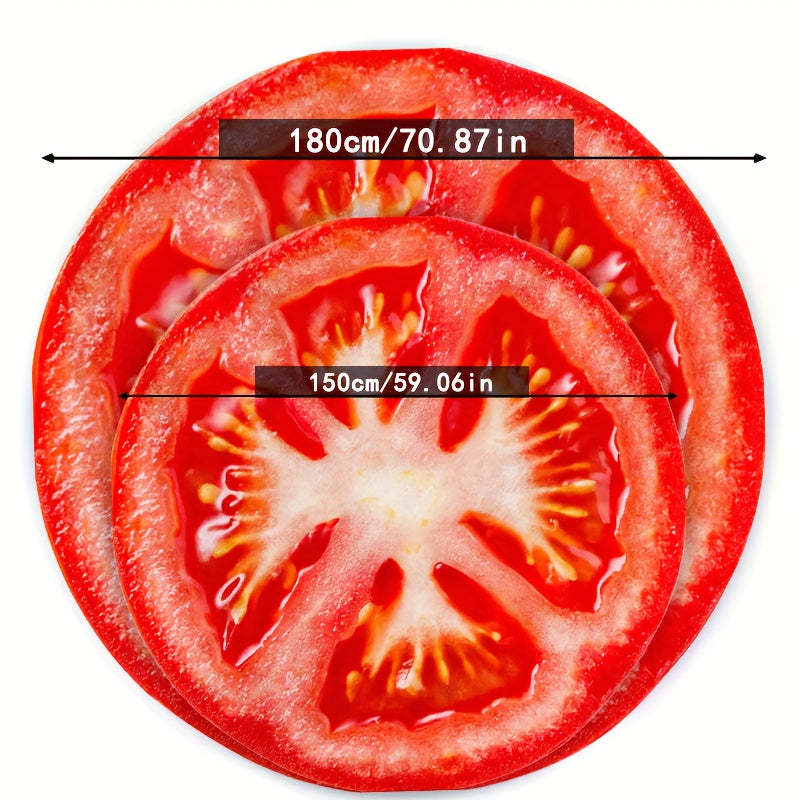 Geometric Tomato Slice Flannel Blanket All-Season Throw Polyester Knitted 200-250gsm