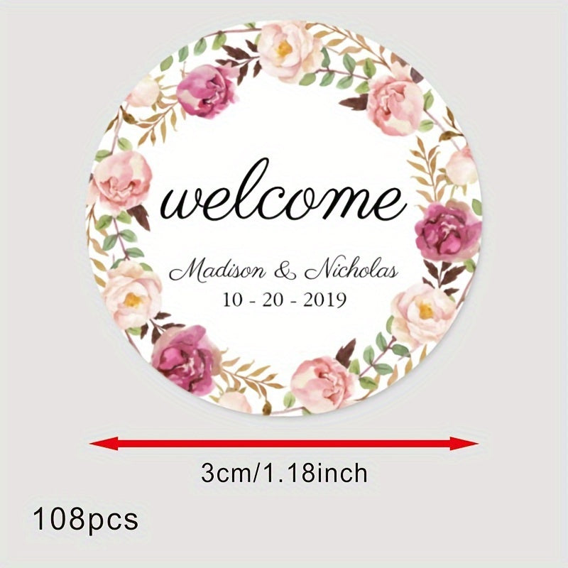 Personalized Bridal Shower Labels Custom Thank You Stickers Name and Date Recyclable Matte Finish