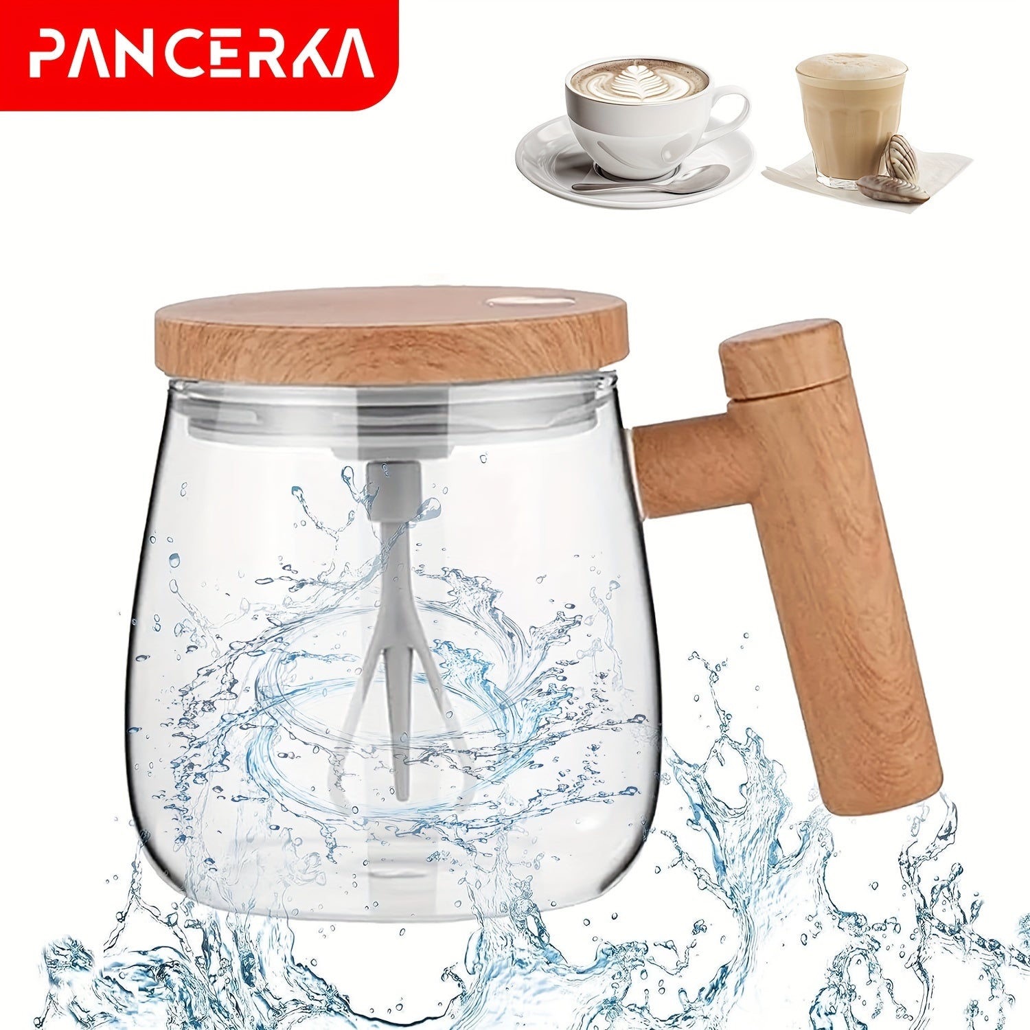 Taza eléctrica de vidrio de borosilicato con tapa a prueba de fugas, portátil, libre de BPA