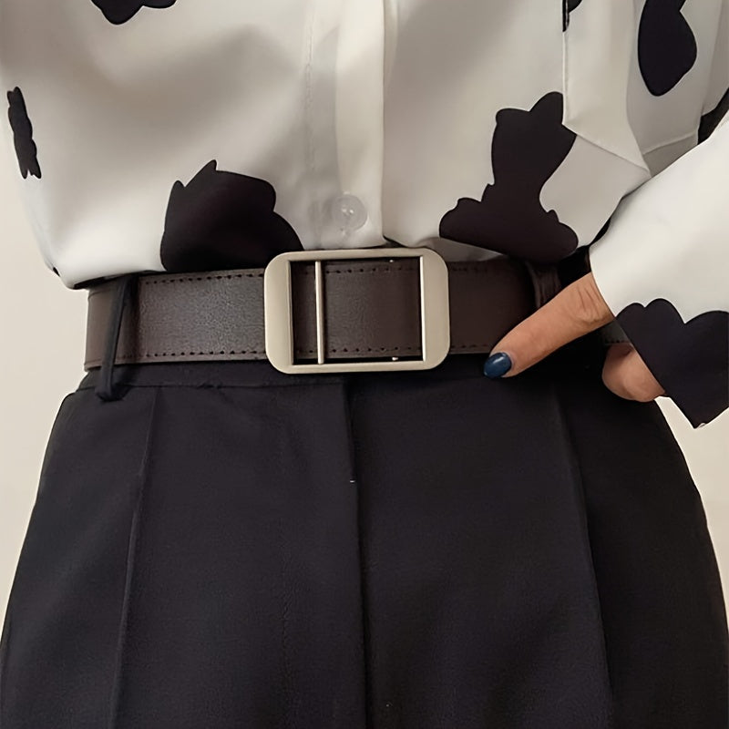 Unisex PU Leather Belt Casual Street Style Waist Belt for Daily Wear