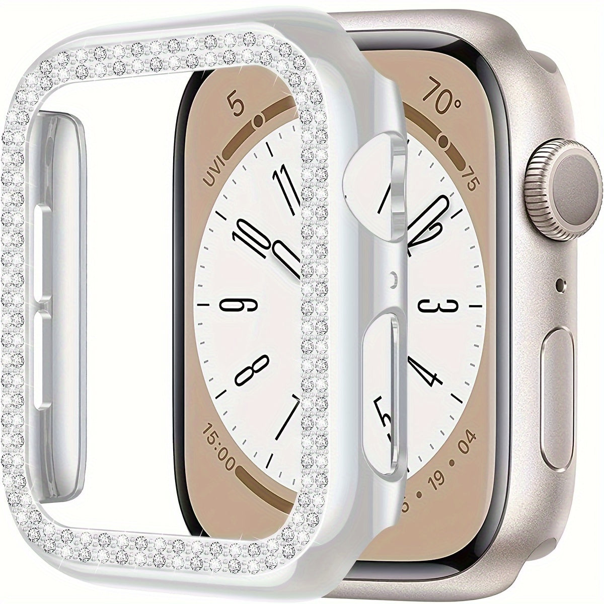Women's Rhinestone Decor Protective Watch Case for Apple Watch 38-49mm Hard Shell Lightweight