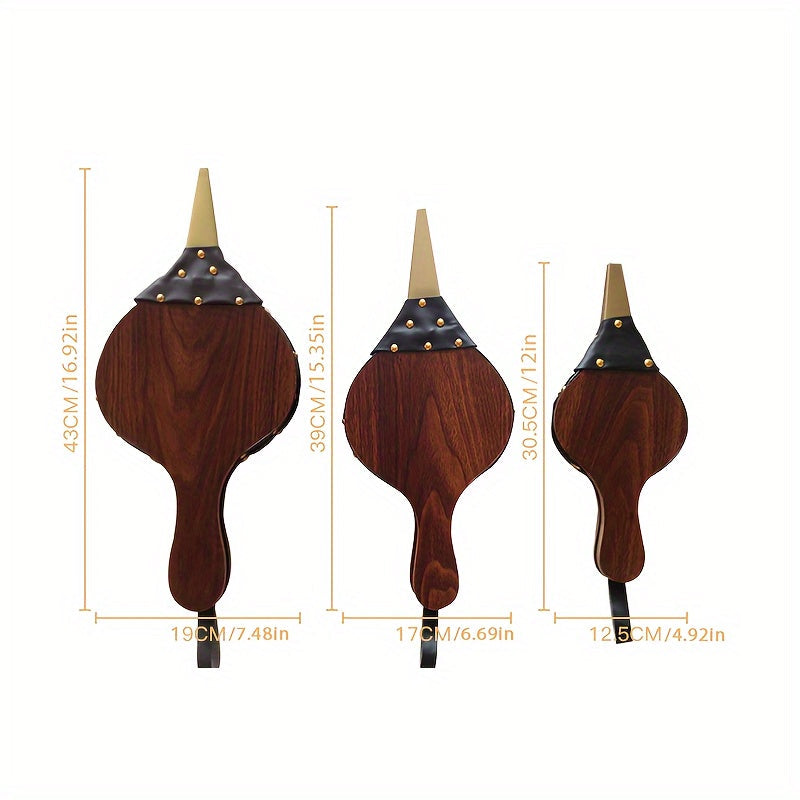 Wooden Fireplace Blower Hand Fan for Heat Distribution and BBQ Cleaning