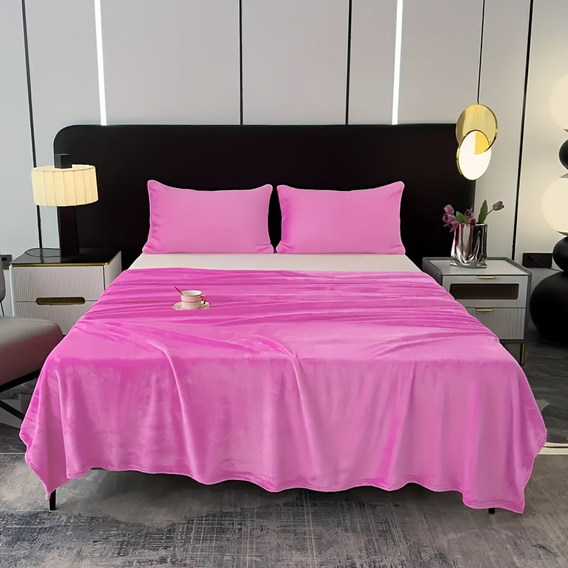 220gsm Polyester Fleece Throw Blanket Lightweight Warm Couch Bed Office