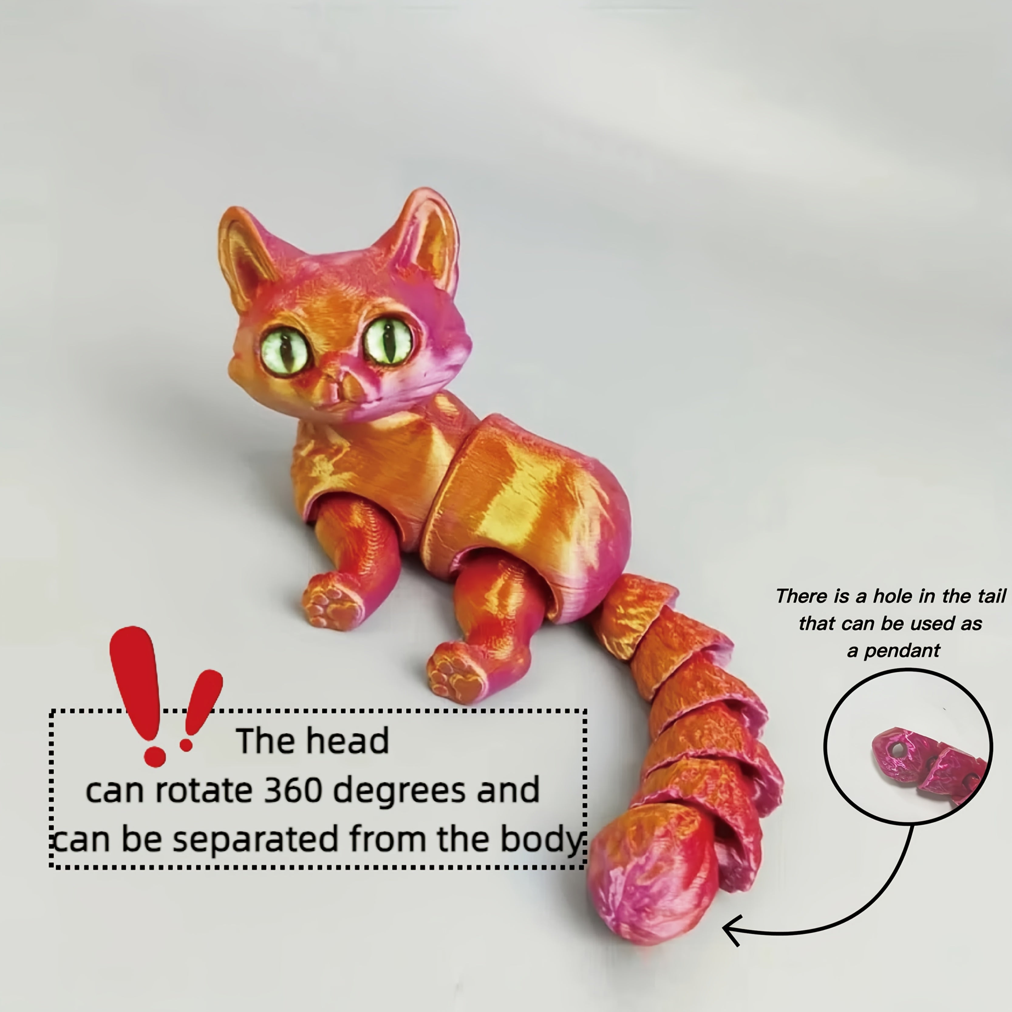 Fantasy Cat Figurine with Articulated Joints No Electricity Required Gift for Occasions