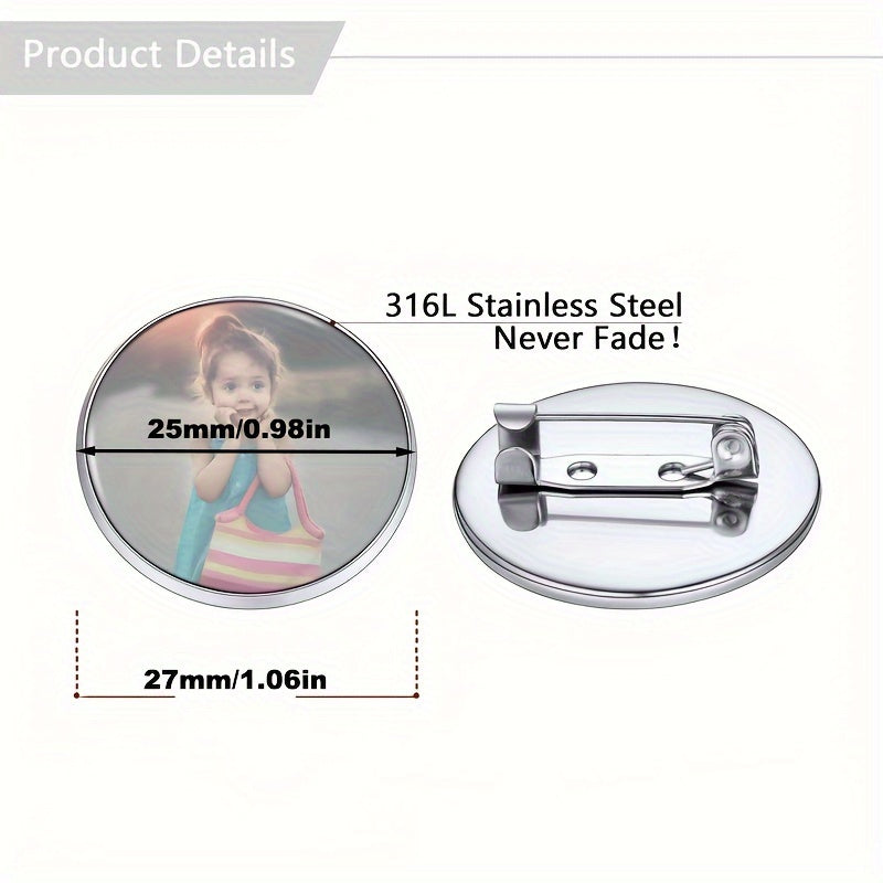 Broche personalizado en forma de corazón para parejas con fotos personalizadas, regalo para la familia