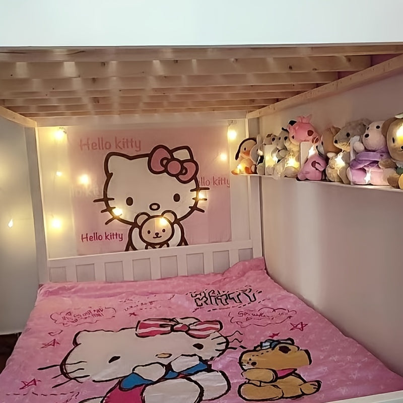 Sevimli Sanrio devor to'quvchisi pushti rangda - bolalar xonasi va yotoqxona uchun ideal bezak, tug'ilgan kunlar yoki Rojdestvo uchun ajoyib sovg'a