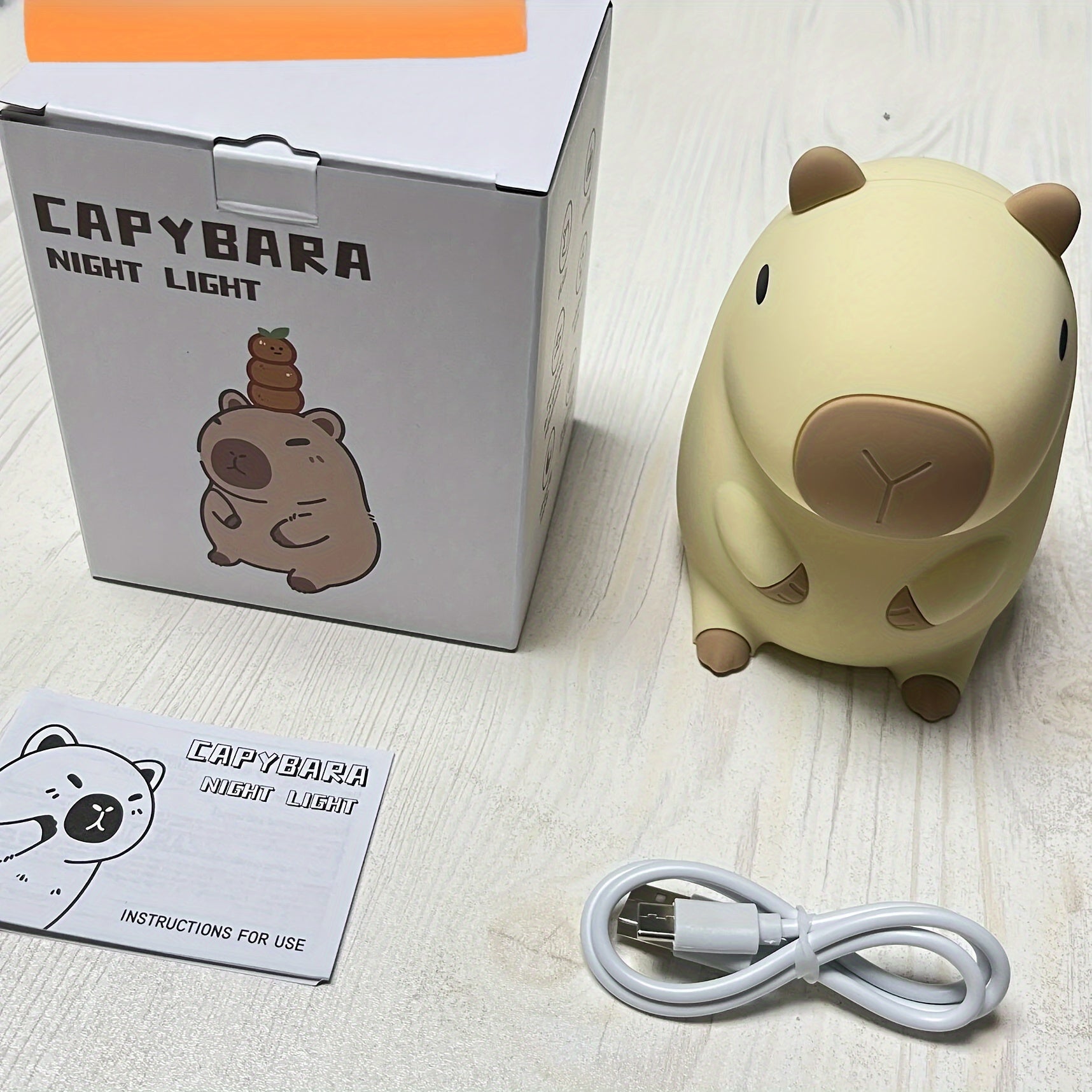 Creative Capybara Night Light Silicone Lamp Touch Controlled USB Rechargeable Decompression Table Lamp