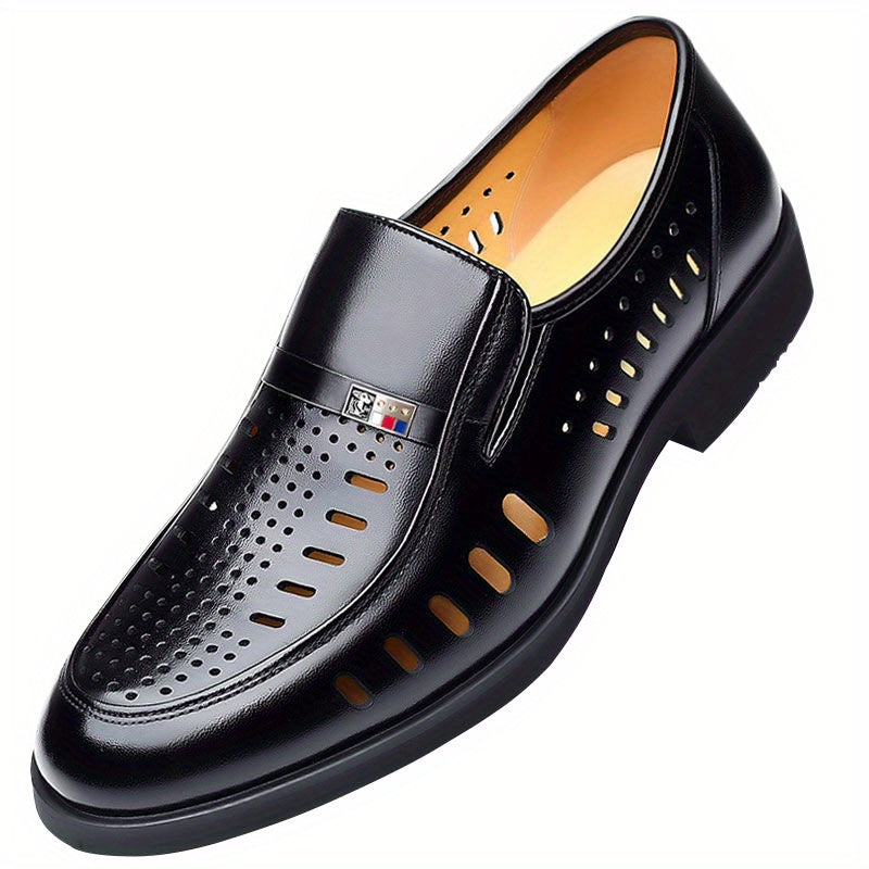 Men's Slip-On Formal Shoes Hollow Out Design Non-Slip Wear-Resistant Business