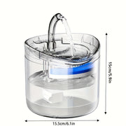 Mushuklar uchun 1.8L Suvli Koshik, Jim pompali, USB bilan qayta zaryadlanadigan, ichki foydalanish uchun