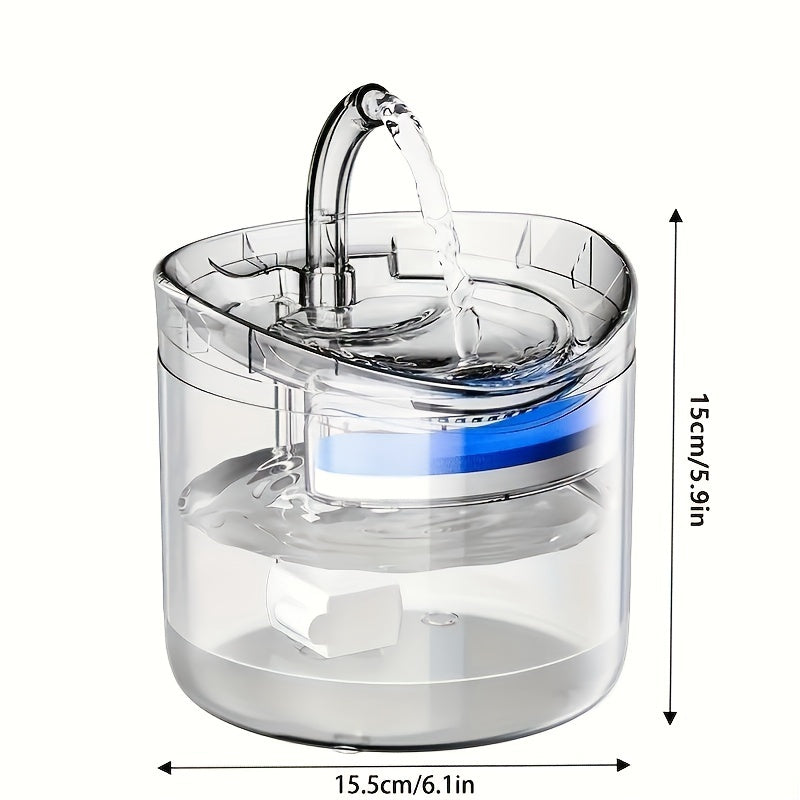 Cat Water Fountain 1.8L Silent Pump USB Rechargeable for Indoor Cats