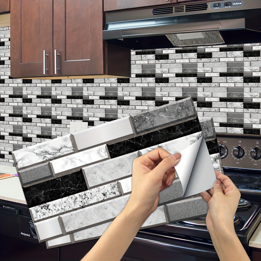 Pegatinas de azulejos autoadhesivas impermeables para pared para baño, cocina, sala de estar, balcón, antideslizantes