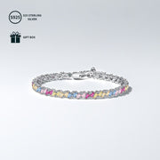 Sterling Silver Tennis Bracelet with Cubic Zirconia Stones for Women