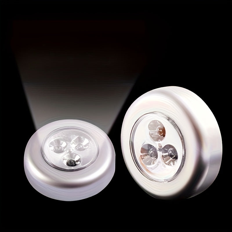 2-Pack Space-Themed LED Night Lights Battery-Powered Ceiling Downlights for Bedroom Hallway Cabinet