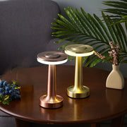Golden LED Table Lamp Touch Control 3-Level Brightness Rechargeable Metal