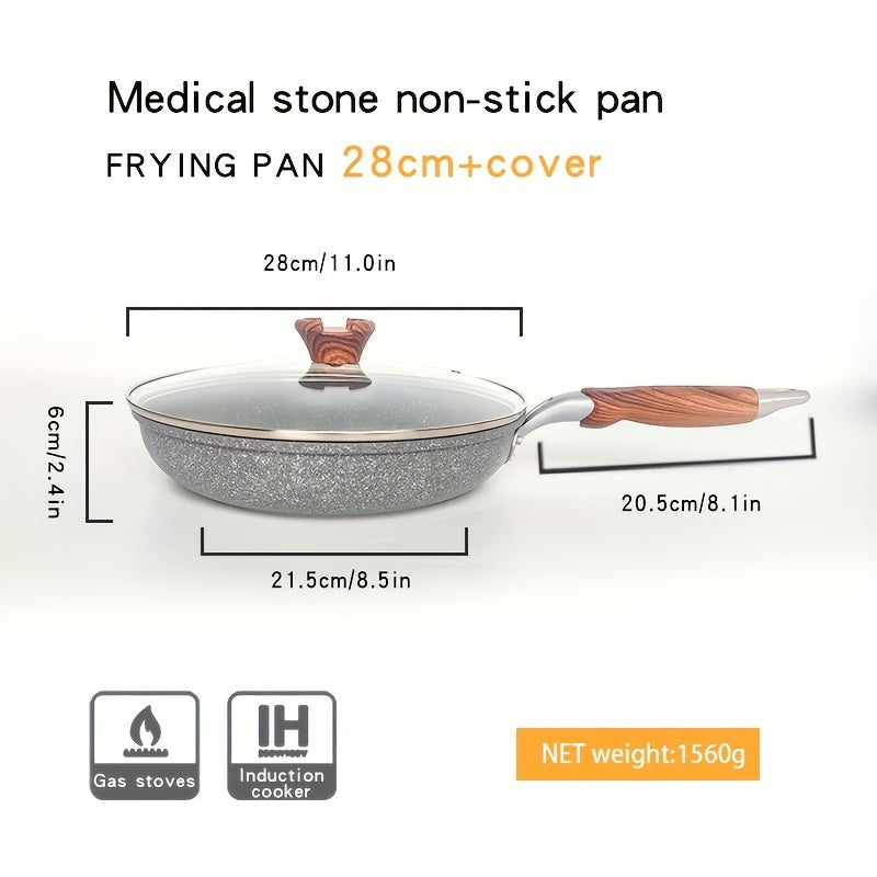 Cornstone Non-Stick Flat Bottom Pot with Lid and Tempered Glass Cover for Home Cooking