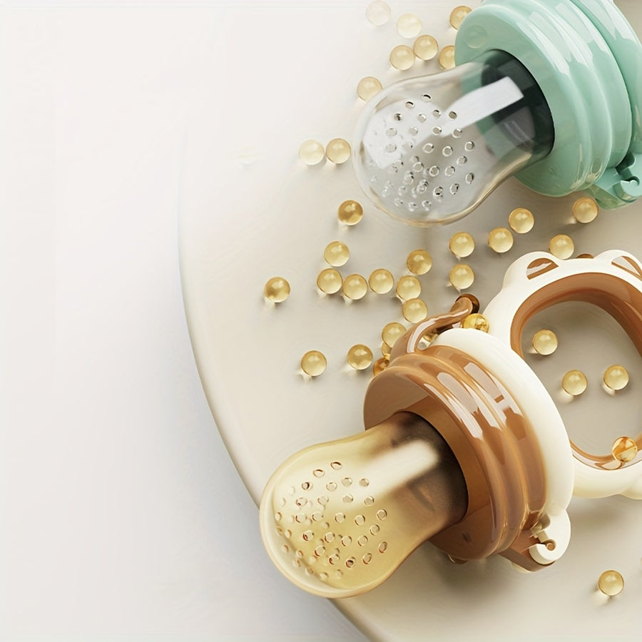 Baby Fruit and Vegetable Feeder with Silicone Mesh for Teething and Juice Feeding Cartoon Lion Design