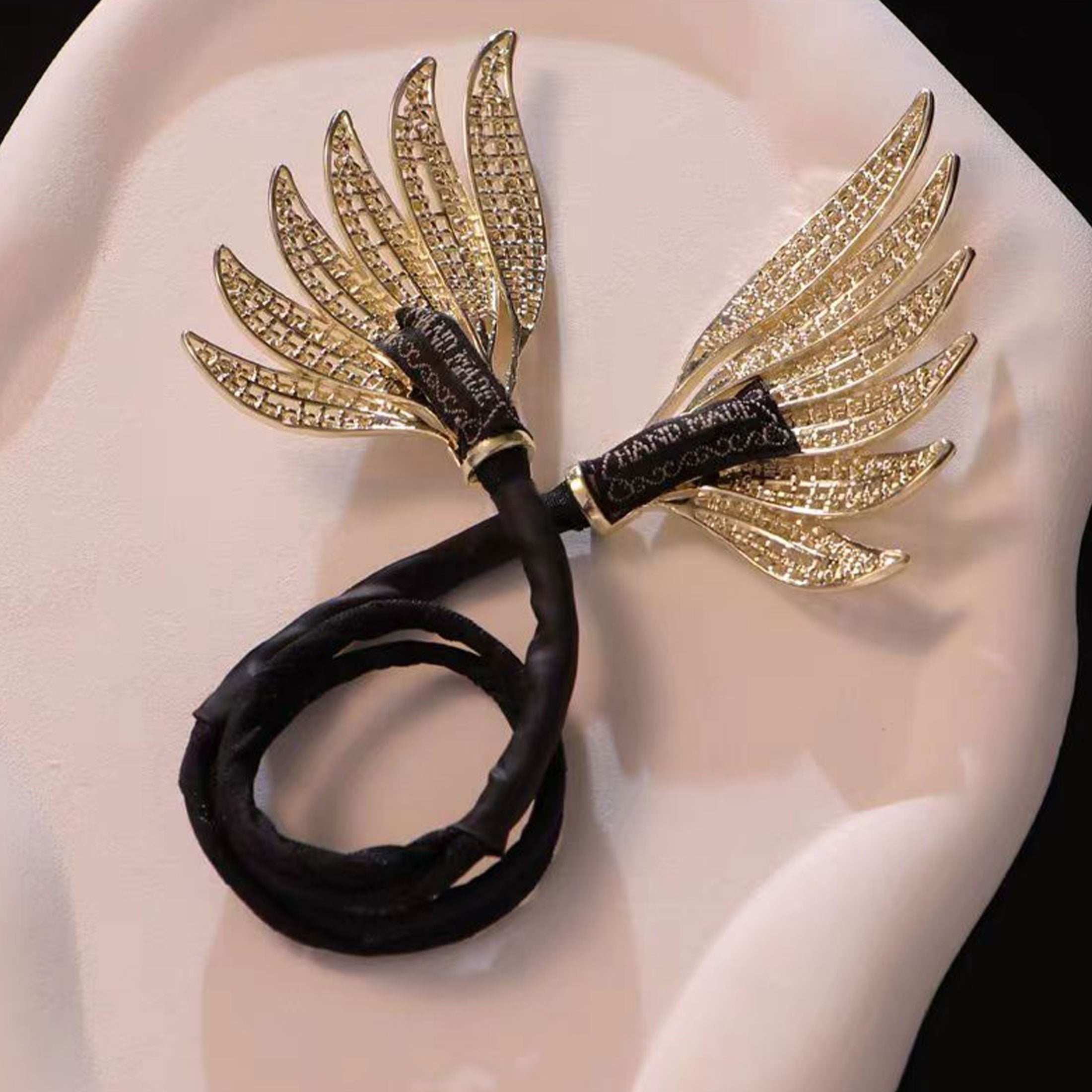 Black Alloy Hair Bun Maker with Rhinestone Embellishments for Women
