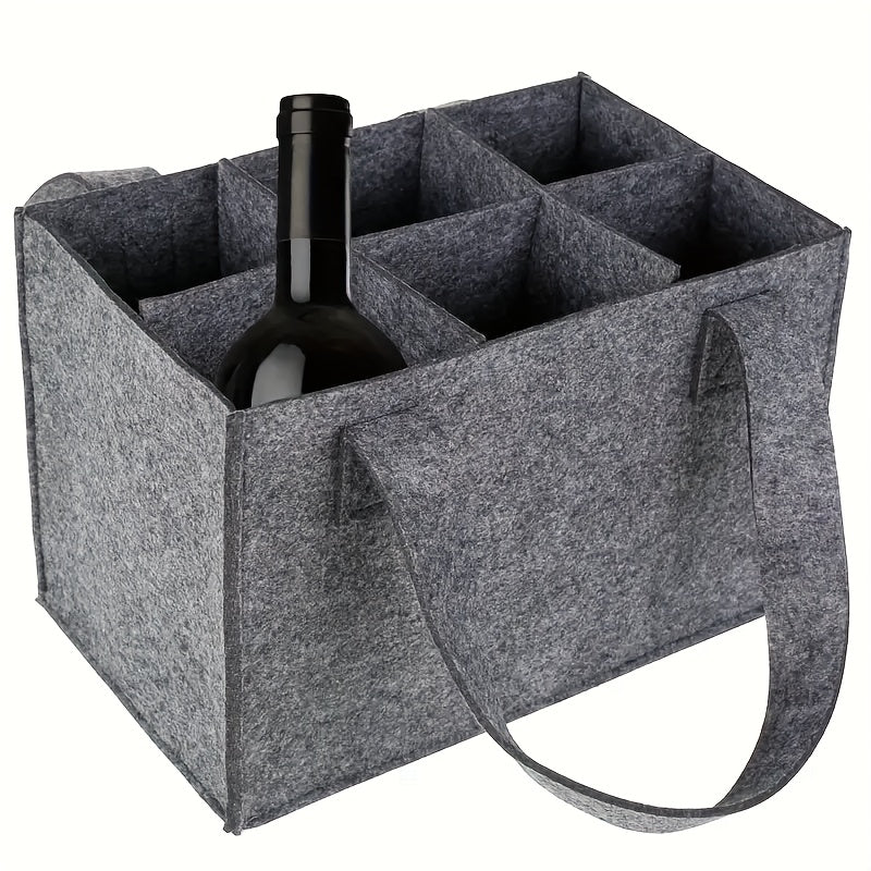Felt Wine and Beer Bottle Tote Holds Up to 6 Bottles Portable Lightweight Travel