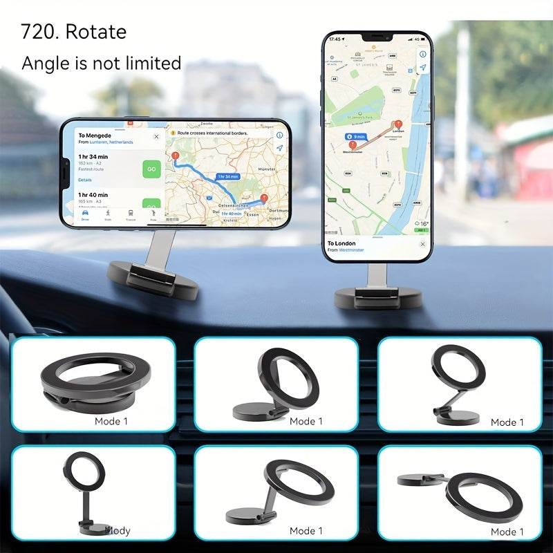 Magnetic Car Phone Holder Universal Suction Cup Rotating Fastening