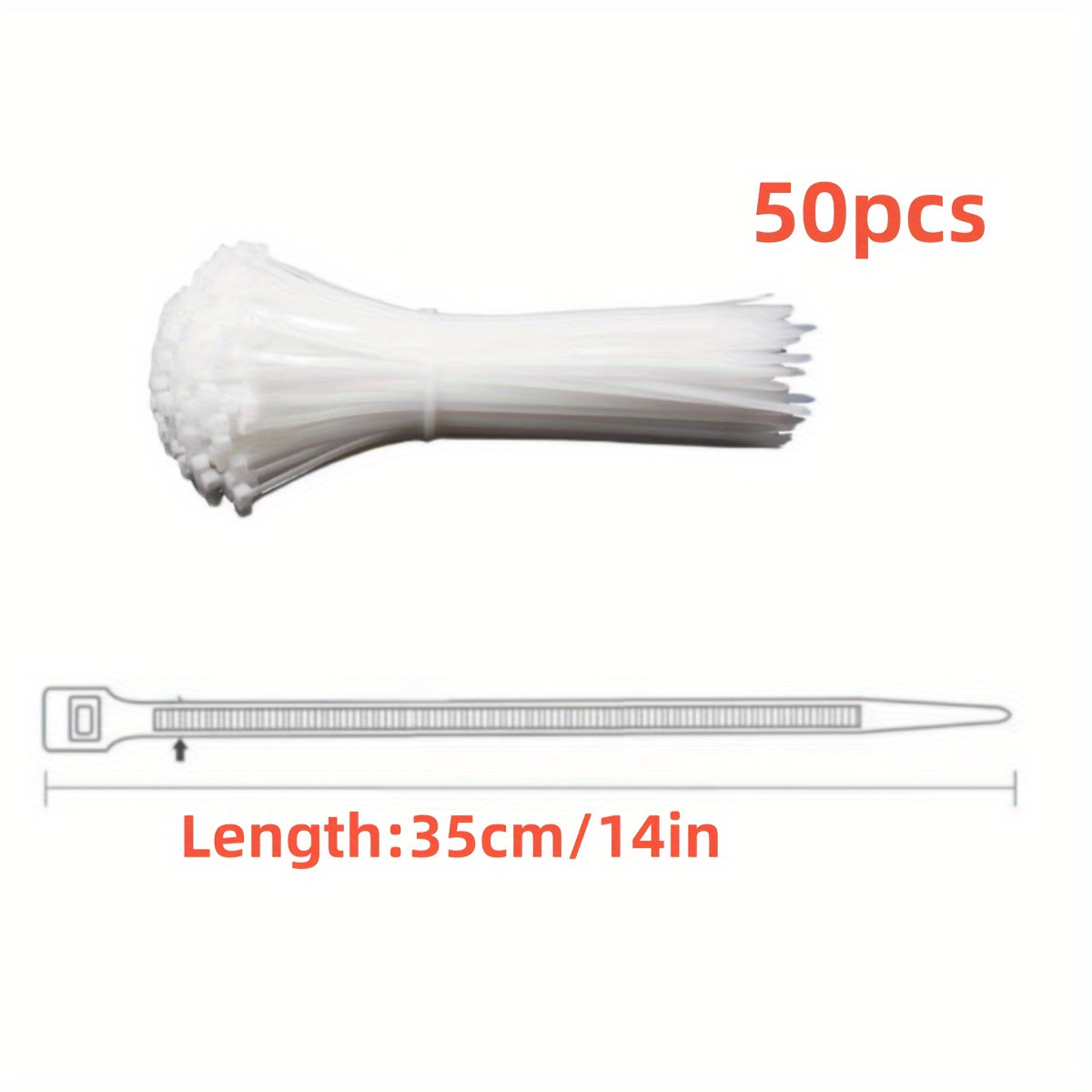 Heavy-Duty Nylon Cable Ties Self-Locking Large Sizes for Organization and Safety