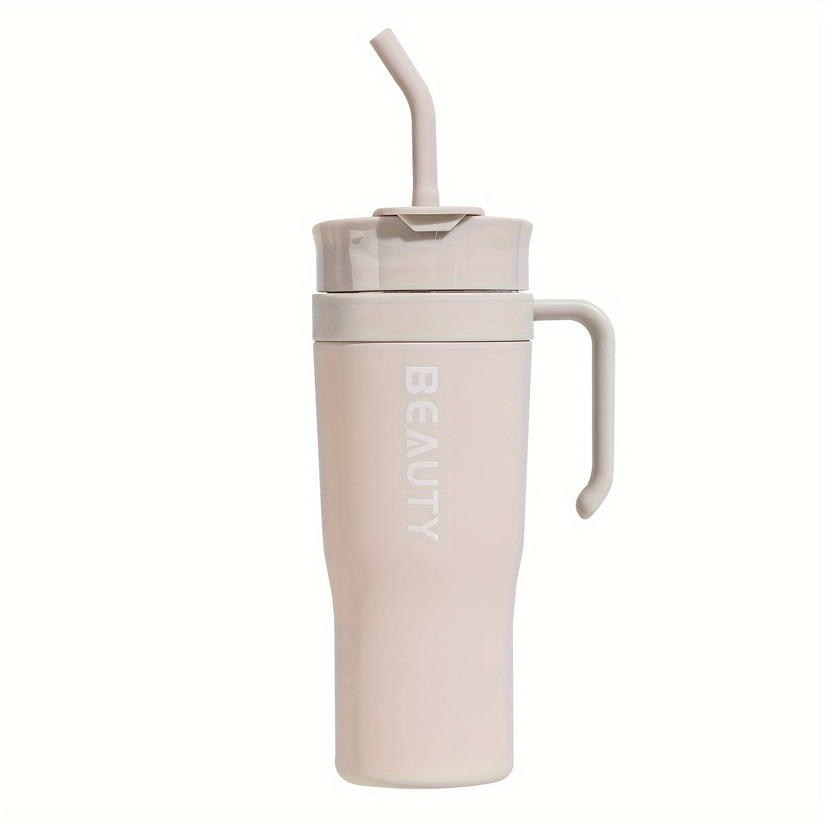 Large Capacity Plastic Straw Cup with Handle for Hot Cold Drinks for Gym Outdoors Car