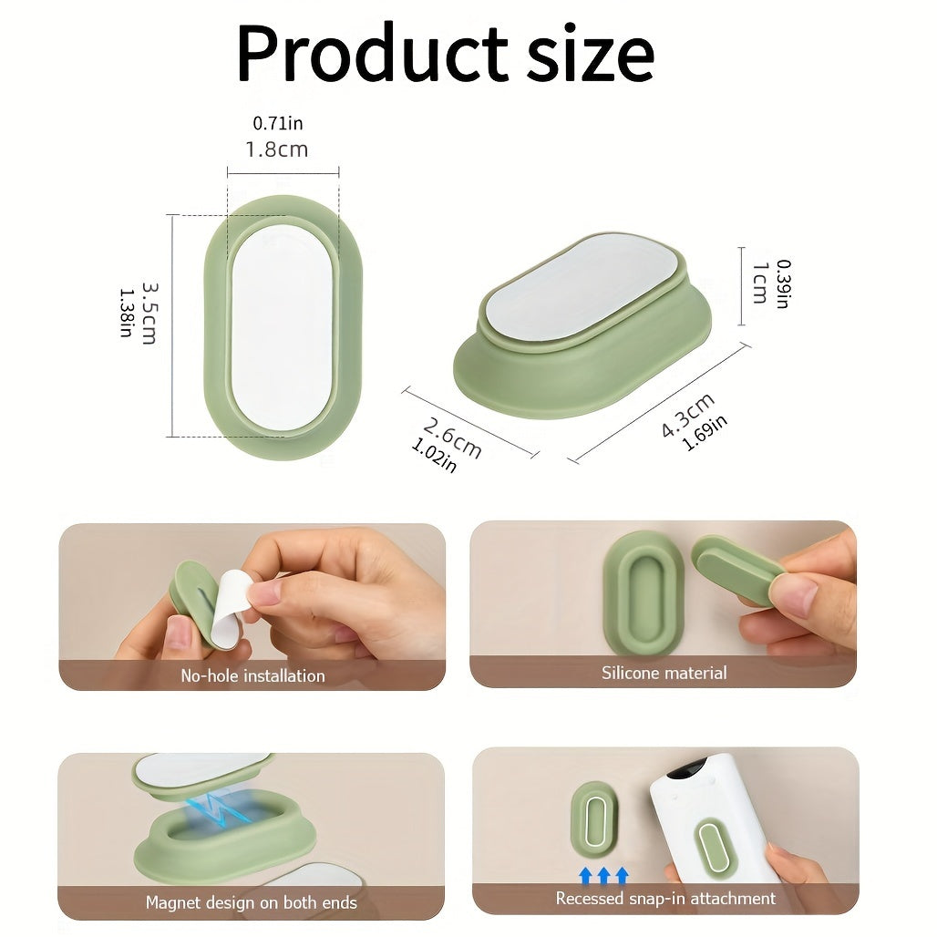 Soporte magnético para mando a distancia en silicona para pared, sin taladro, pack de 1, 2 o 4