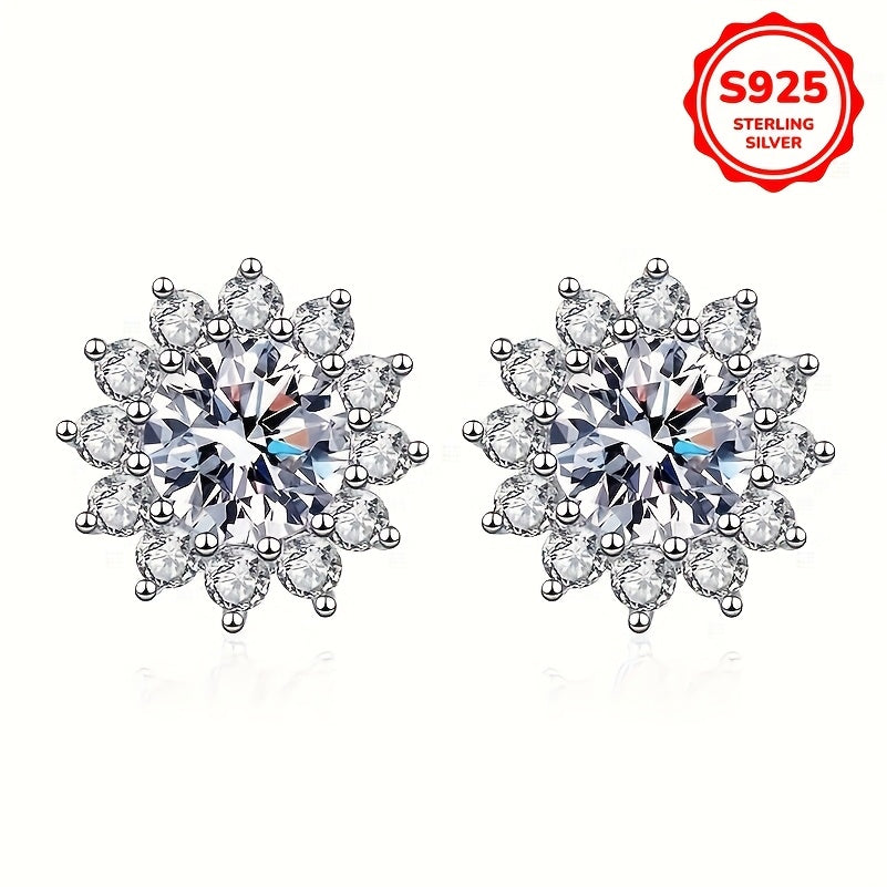 Chiroyli 925 Sterling Silver Qor to'pi Stud Ziraklar, 2.76g Yengil Gipoallergen Oltin Oq Kubik Zirconiya, Ayollar uchun Romantik Dizayn - Har kuni, 14-fevral va To'y uchun Ideal, 8mm O'lcham, Teriga yumshoq.